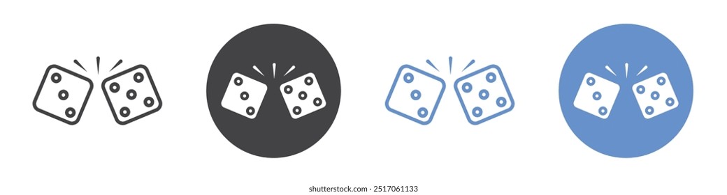 Dice Icon flat line symbol set.