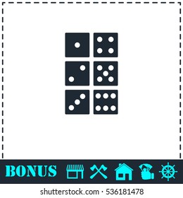 Dice icon flat. Simple vector symbol and bonus icon