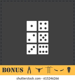 Dice icon flat. Simple vector symbol and bonus icon