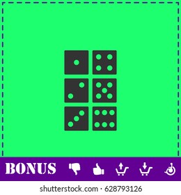Dice icon flat. Simple vector symbol and bonus icon