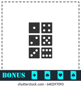 Dice icon flat. Simple vector symbol and bonus icon