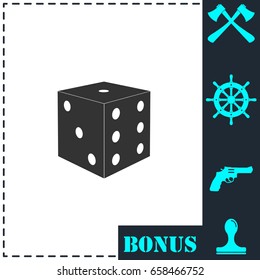 Dice icon flat. Simple vector symbol and bonus icon