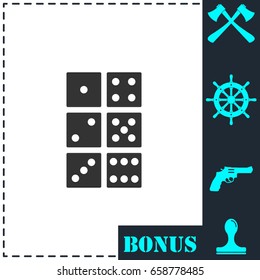 Dice icon flat. Simple vector symbol and bonus icon