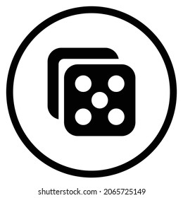 dice Icon. Flat style Circle Shape isolated on white background. Vector illustration