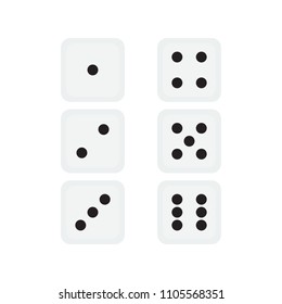 dice icon in flat style isolated vector illustration on white transparent background