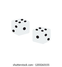 dice icon in flat style isolated vector illustration on white transparent background