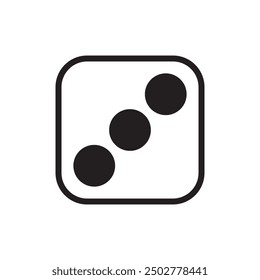 Dice icon, Dice flat icon three of six parts simple design vector illustration, casino pack. 