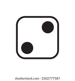 Dice icon, Dice flat icon two of six parts simple design illustration, casino game theme. 