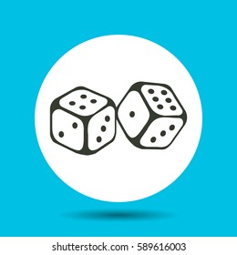 Dice icon. Flat vector illustration in black on white background.