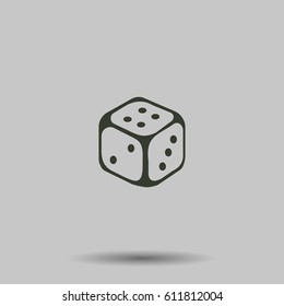 Dice icon. Flat vector illustration in black on white background.
