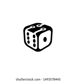 Dice icon. Game dices icon isolated.  Digital casino symbol minimal design. Vector illustration