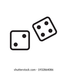 Dice icon. Game dices icon isolated, casino symbol minimal design. Vector illustration