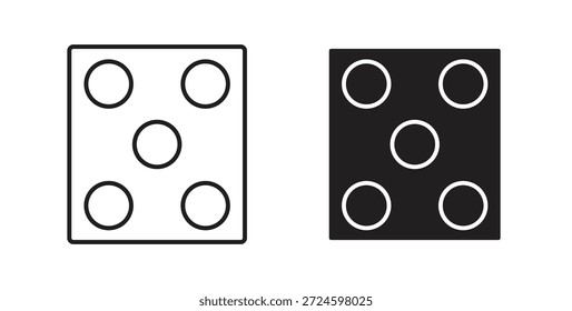 Würfel Symbol Glyphe und Linie setzen dünne Linie Symbol Konzept.
