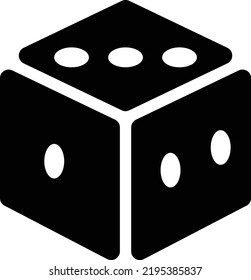 Dice Icon With Glyph Style, Math Sign And Symbol Isolated On White Background