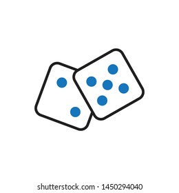 Dice icon graphic design template vector