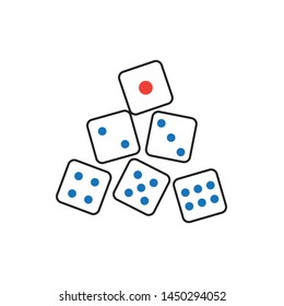 Dice icon graphic design template vector