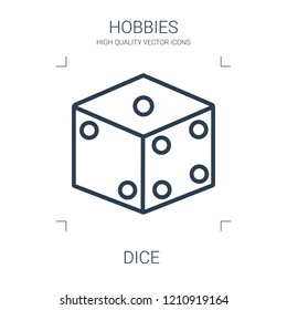 dice icon. high quality line dice icon on white background. from hobbies collection flat trendy vector dice symbol. use for web and mobile
