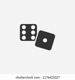 Dice icon illustration,vector gambling sign symbol