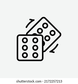  dice icon, isolated games outline icon in light grey background, perfect for website, blog, logo, graphic design, social media, UI, mobile app