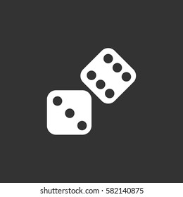 Dice icon isolated on black background. Dice vector logo. Flat design style. Modern vector pictogram for web graphics - stock vector
