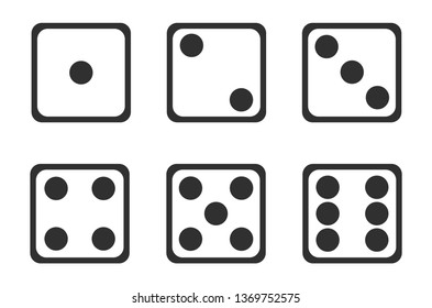 Dice icon isolated on white background. Vector illustration.