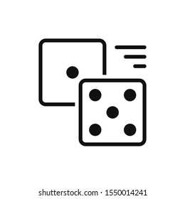 Dice icon isolated on white background. Poker casino vector illustration. Casino vegas game. Isolated vector sign symbol. Flat simple vector icon. EPS 10