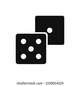 Dice icon isolated on white background. Poker casino vector illustration. Casino vegas game. Isolated vector sign symbol. Flat simple vector icon. EPS 10