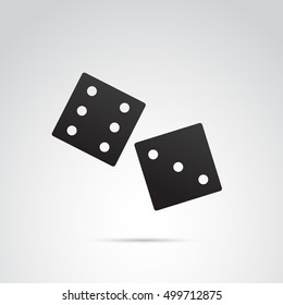 Dice icon isolated on white background. Vector art.