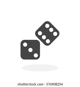 Dice icon isolated on white background. Dice vector logo. Flat design style. Modern vector pictogram for web graphics - stock vector