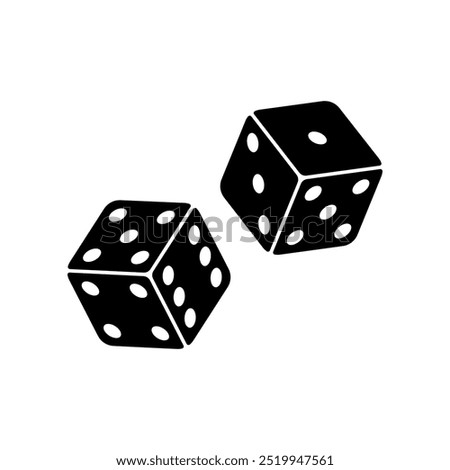 Dice icon isolated on white background.