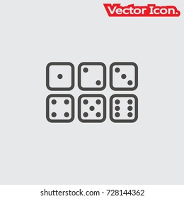dice icon isolated sign symbol and flat style for app, web and digital design. Vector illustration.