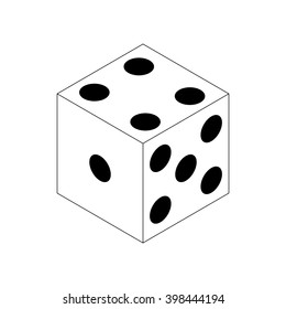 Dice icon, isometric 3d style