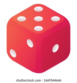 dice icon. Isometric of dice vector icon for web design isolated on white background