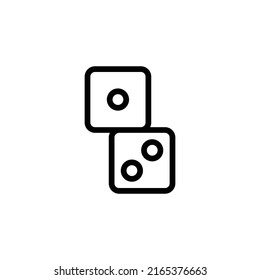 Dice Icon. Line Art Style Design Isolated On White Background