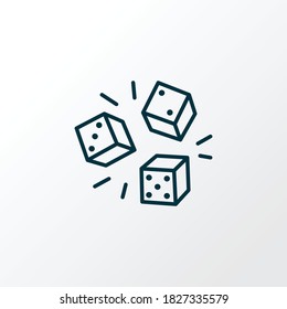 Dice icon line symbol. Premium quality isolated casino element in trendy style.