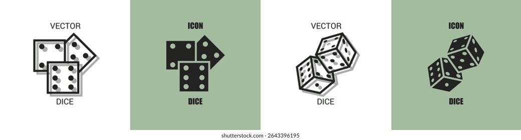 Dice icon line. Dice vector illustration.