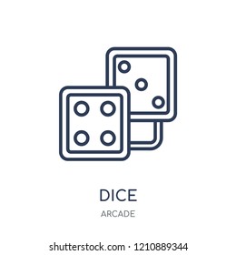 Dice icon. Dice linear symbol design from Arcade collection.