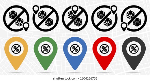 Dice icon in location set. Simple glyph, flat illustration element of universal theme icons