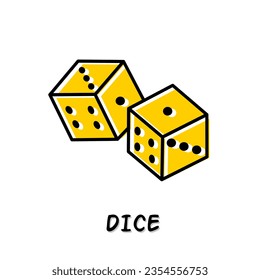 Diseño del logotipo del icono de dados aislado en fondo blanco.