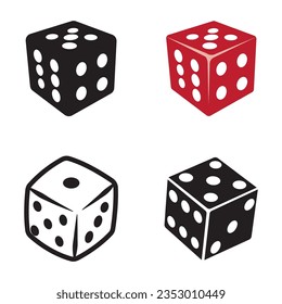 dice icon logo vector design template