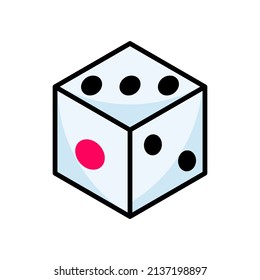 Dice Icon. Dice Logo. Vector Illustration. Isolated on White Background. Editable Stroke