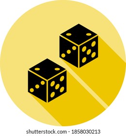 Dice icon in long shadow style