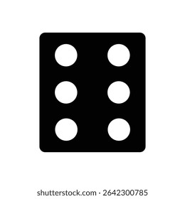 Dice Icon on Black Button with White Rollover A clear and simple black die displaying the number five with distinct white pips, ideal for gaming or numerical concepts
