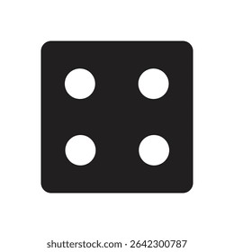 Dice Icon on Black Button with White Rollover A clear and simple black die displaying the number five with distinct white pips, ideal for gaming or numerical concepts