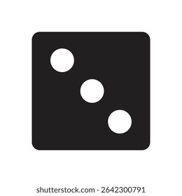 Dice Icon on Black Button with White Rollover A clear and simple black die displaying the number five with distinct white pips, ideal for gaming or numerical concepts