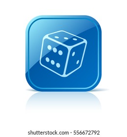 Icono de dados en el botón web azul