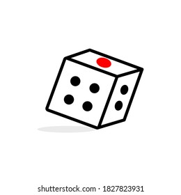 icono de dados sobre fondo blanco, ilustración vectorial.