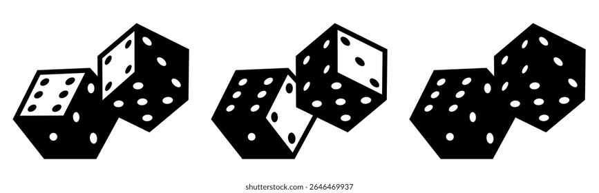 Dice icon on white background. Vector logo dice illustration.