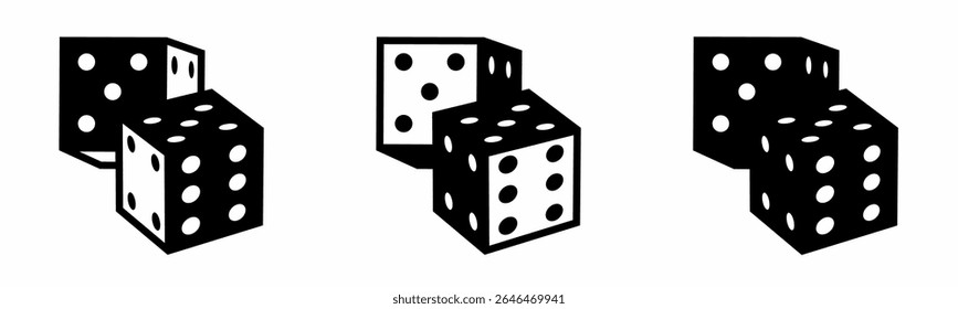 Dice icon on white background. Vector logo dice illustration.