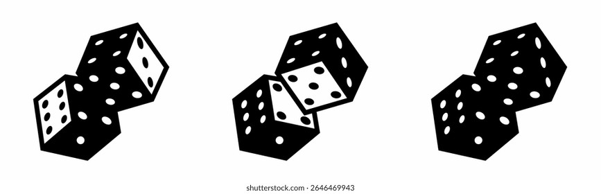 Dice icon on white background. Vector logo dice illustration.